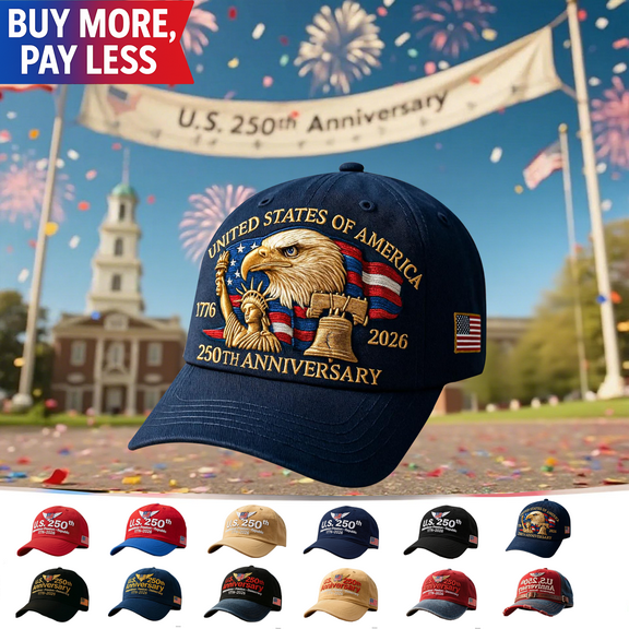 Eagle Embroidered – U.S. 250th Anniversary Hat, Patriotic Adjustable Baseball Cap for Men Women Tribute Edition