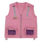 Eagle Eye Explorer Kids Cargo Vest for Boys and Girls with Reflective Safety Straps. 100% Cotton. Size: M/L Color: Pink