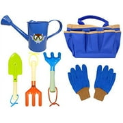 Eagle Eye Explorer Large Watering Can with Complete Kids Garden Set Dark Blue Set with Tan Trim Set 2