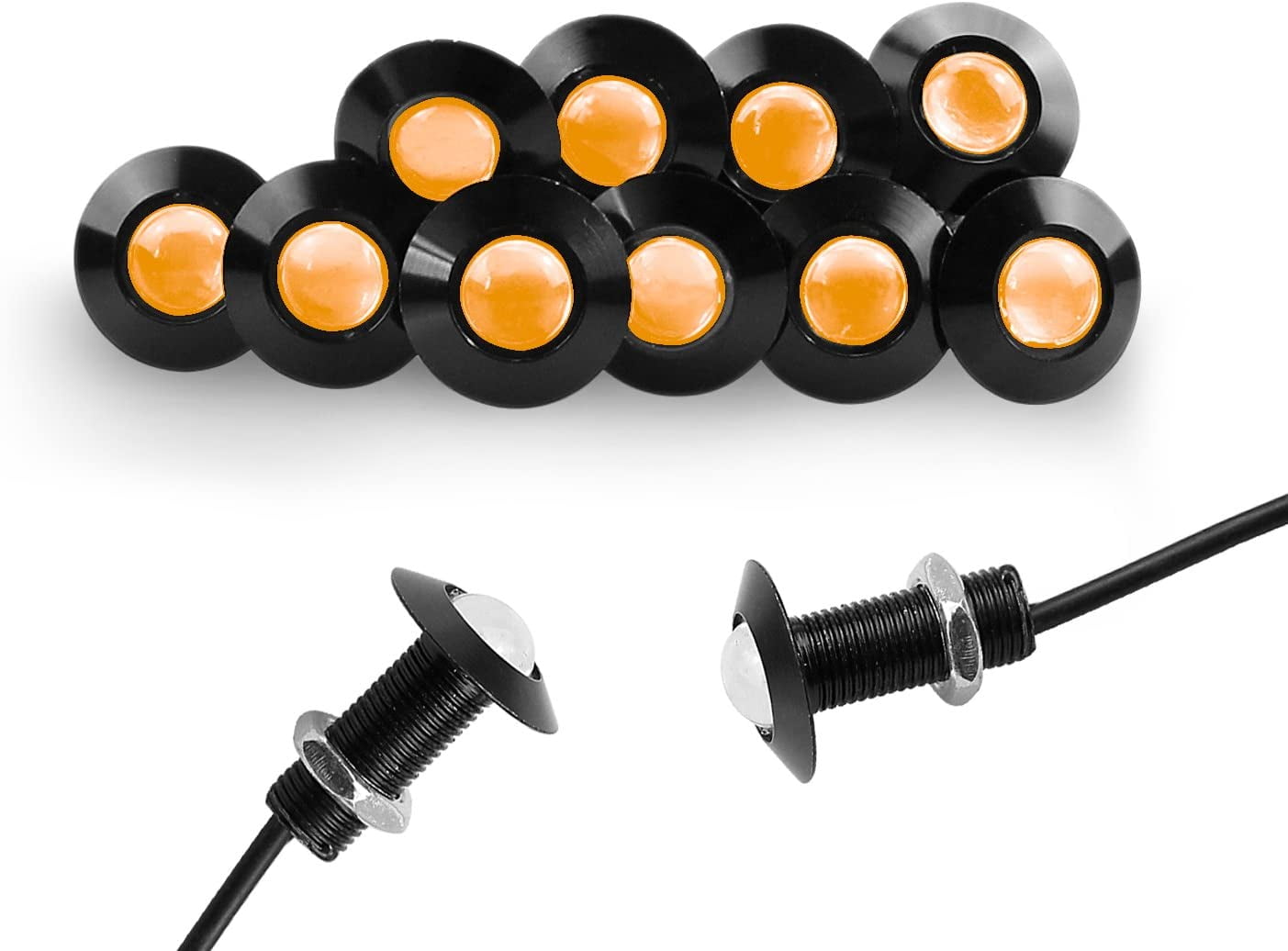 Eagle Eye LED Bulbs 10Pack Ultra thin Bumper DRL Fog Lights Motorcycle