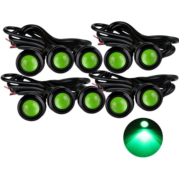 Eagle Eye LED Lights, DIY Ultra Thin 18mm Indicator Marker Light Daytime Running Lights DRL Tail Lights Fog Light Backup Light for Car Motor Motorcycle Truck Boat (BK Shell-Yellow,10PCS)