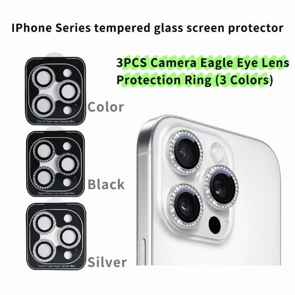 Eagle Eye Lens Film for iPhone Series 17, 16, 15, 14 Metal Alloy Frame+Tempered Glass Lens 17promax 16pro 15plus