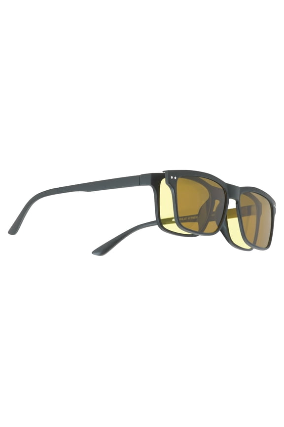 2-In-1 Classic Frame Sunglasses with Clip-On, Size: One Size