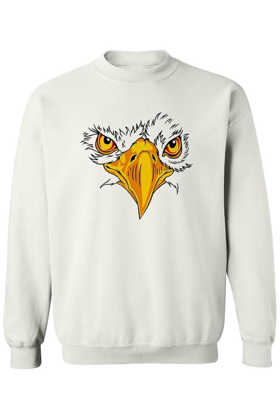 Eagle Face Drawing Sweatshirt Men -Image by Shutterstock, Male Large