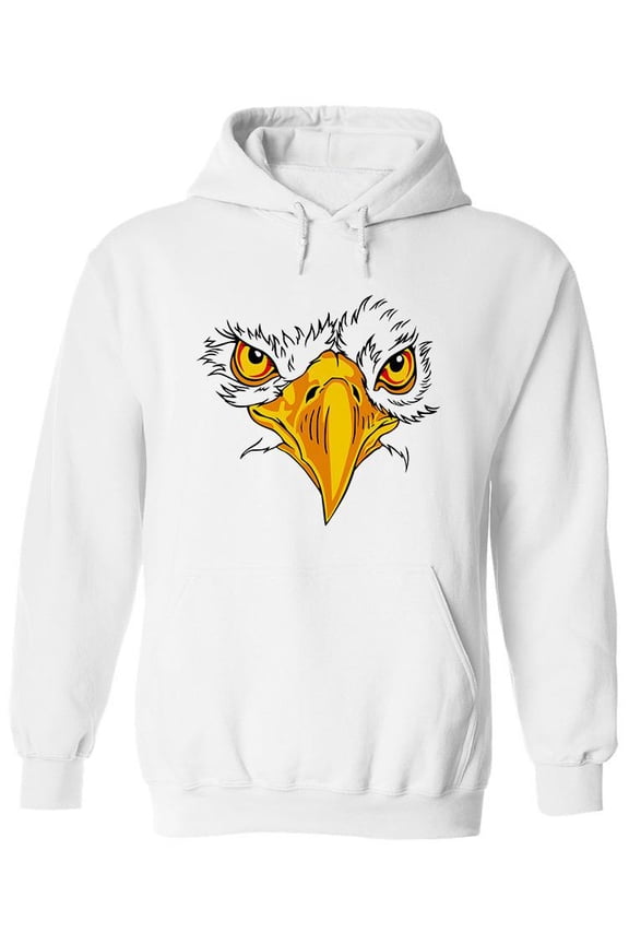 Eagle Face Frontal View Hoodie Men -Image by Shutterstock, Male XX-Large