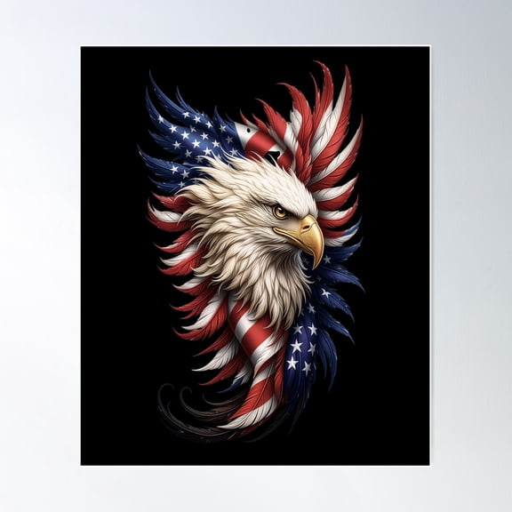 Eagle Feather Design Native American Style Graphic Unframed Paper Poster 8x10in