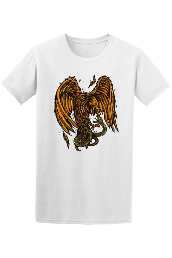 Eagle Fight With Snake  T-Shirt Men -Image by Shutterstock, Male Large