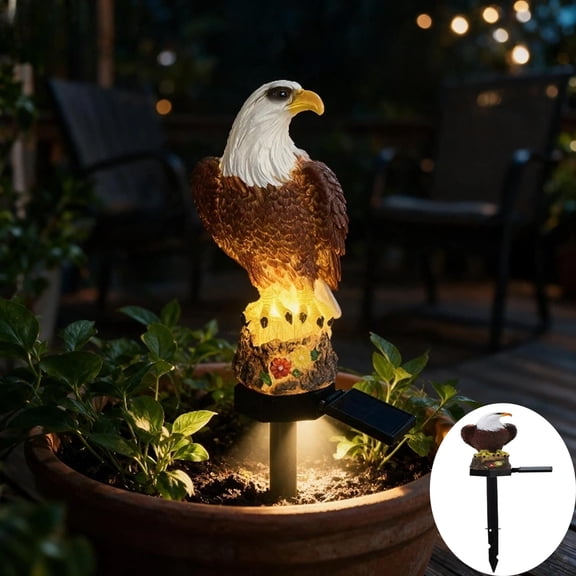 Eagle Figurine Solar Garden Stake Light, Eagle Shape Pathway Light, Bright Outdoor Decorative Light, for Garden, Lawn, Patio, Yard, Walkway Courtyard, 1pc