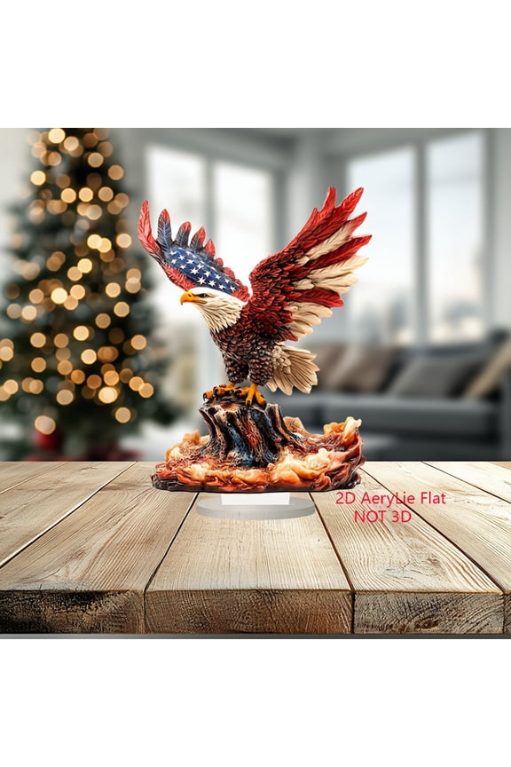 Eagle Figurines, Flat 2D Handcrafted Bird Artwork for Household Tabletop Accent and Indoor Space Ornamentation, Desktop Decorations