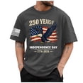 thumbnail image 1 of American Flag T Shirts for Men USA Independence 250th Anniversary 1776 2026 Patriotic Eagle T-Shirt (Dark Gray,S), 1 of 5