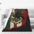thumbnail image 1 of Eagle Flag Of Mexico Mexican Flags Flannel Fleece Throw Blanket Cozy Plush for Bedroom Living Room Bed Sofa Couch 50x40, 1 of 4