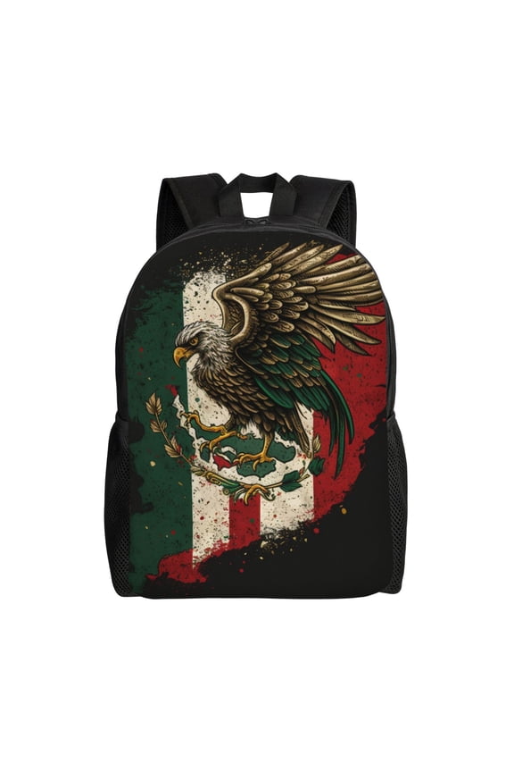 Eagle Flag Of Mexico Mexican Flags Laptop Backpack, Padded 15.6 Inch Computer Compartment, Casual Travel Work Daypack