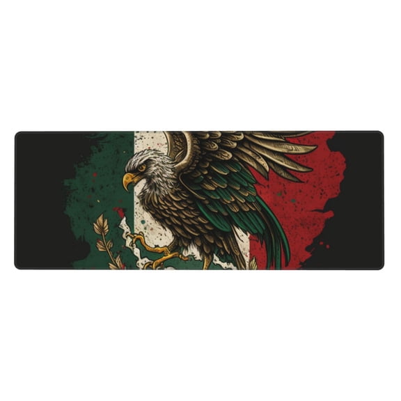 Eagle Flag Of Mexico Mexican Flags Mouse Pad Extended Large Gaming Mousepad Non-Slip Rubber Big Keyboard Desk Mat 31.5 X 11.8 Inch