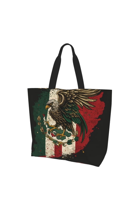 Eagle Flag Of Mexico Mexican Flags Women Reusable Bag Large Shoulder Handbag Top Handle Purse Tote