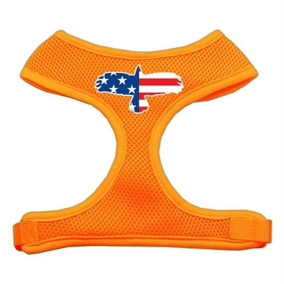 Eagle Flag Screen Print Soft Mesh Harness Orange Large