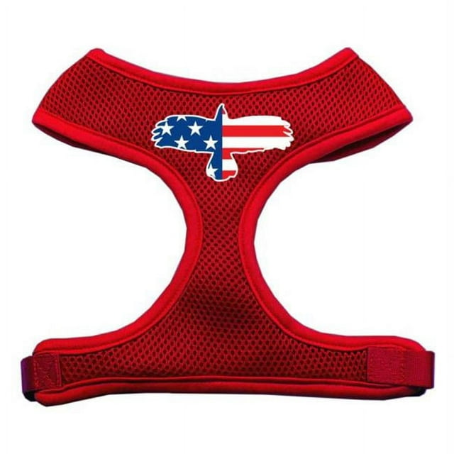 Eagle Flag Screen Print Soft Mesh Harness Red Large