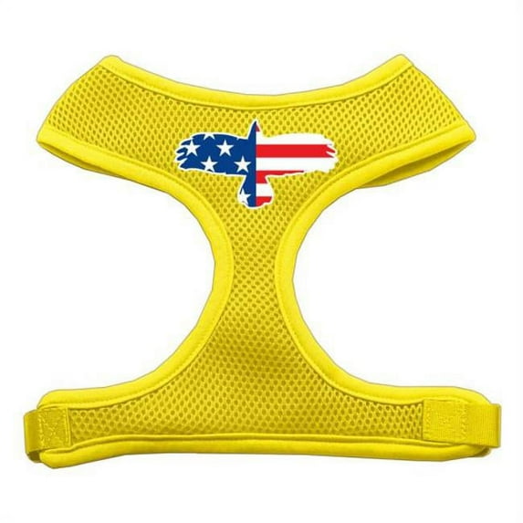 Eagle Flag Screen Print Soft Mesh Harness Yellow Medium