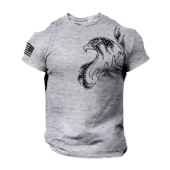 Eagle Flag USA Men T Shirt Patriotic Army Style Tee