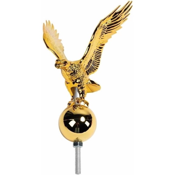 Eagle Flagpole Topper with Gold Ball - Compatible with 20ft/25ft/30ft Residential Flag Poles - Telescopic/Sectional Flag Poles Outdoor