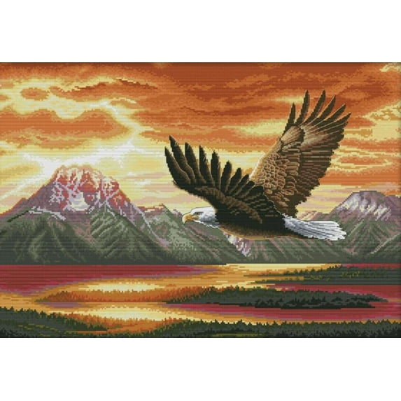 Eagle Flying | Cross Stitch Needlework Embroidery Kits (printed canvas)
