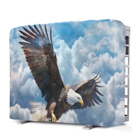Eagle Flying Indoor Window Air Conditioner Cover Blue Sky Clouds Wings Eagle Animal Double Insulation AC Covers for Inside Window Unit Waterproof AC Unit Covers for Winter 17"Lx13"Hx3.5"D