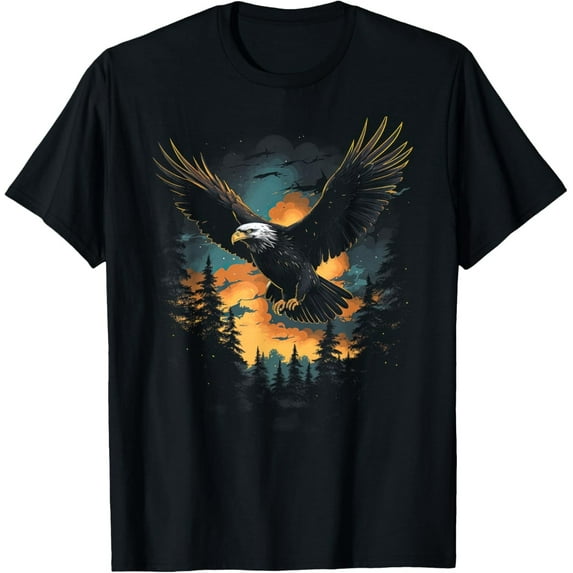 Eagle Forest Wildlife T-Shirt Majestic Bird Nature Animal Lover Tee
