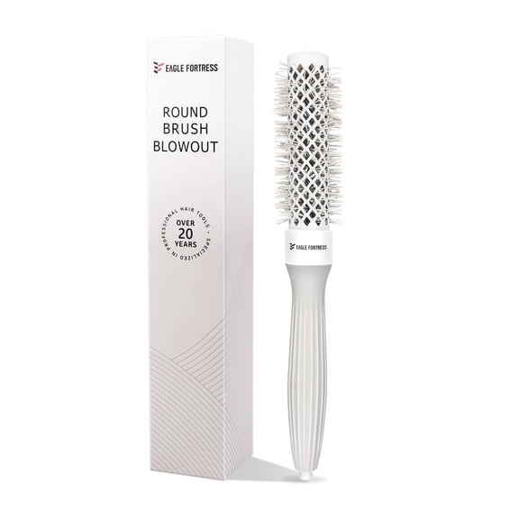Eagle Fortress Round Hair Brush-Ceramic Ionic for Blowouts & Styling-0.98 inch