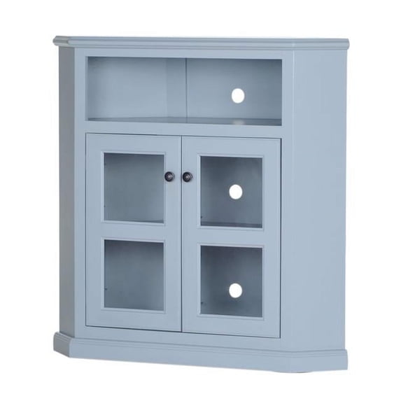 Eagle Furniture 72734WPIV Tall Coastal 41 in. Corner TV Console with 2 Bead Board Doors Doors, European Ivory