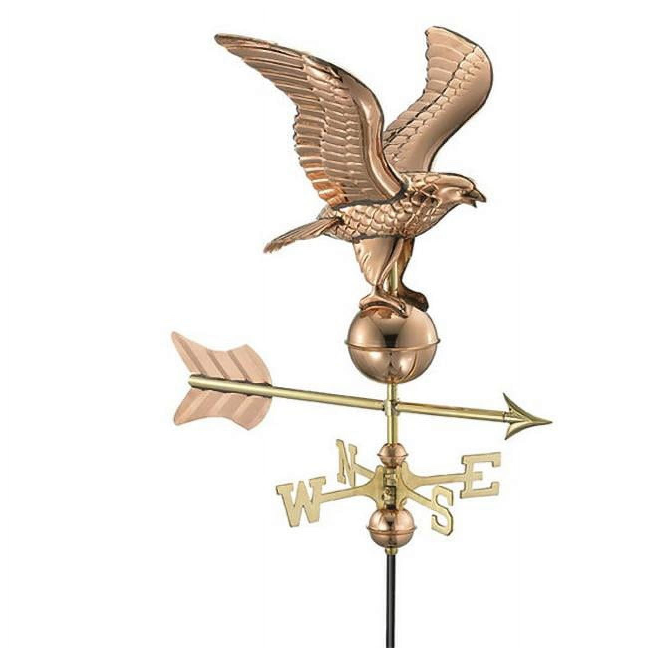 Eagle Emblem 16" Polished Copper Freestanding Garden Weathervane