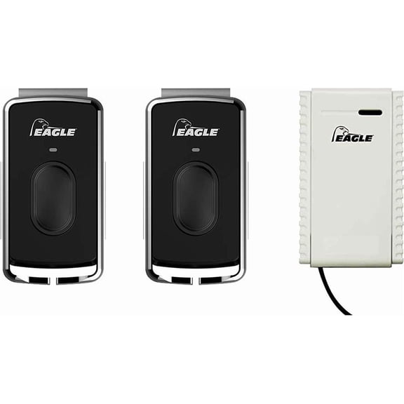 Eagle Gate Remote Kit Two EG642 Single Button Remote With One EG650 Long Range Receiver Can be Used For All Eagle Operators and Most Other Brands Frequency 433.92MHz
