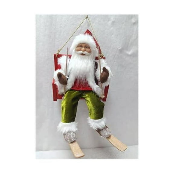 Eagle Gifts X40 ARE27077X 16 in. Santa on Ski Lift Winter Wonderland - Red