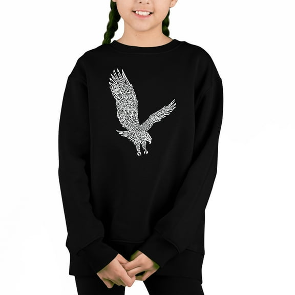 Eagle - Girl's Word Art Crewneck Sweatshirt