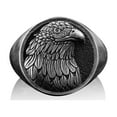 thumbnail image 1 of Eagle Handmade Signet Ring, Sterling Silver Eagle Pinky Men Ring, Silver Eagle Head Jewelry, Animal Ring, 3D Eagle Head Gift, Memorial Gift, 1 of 6