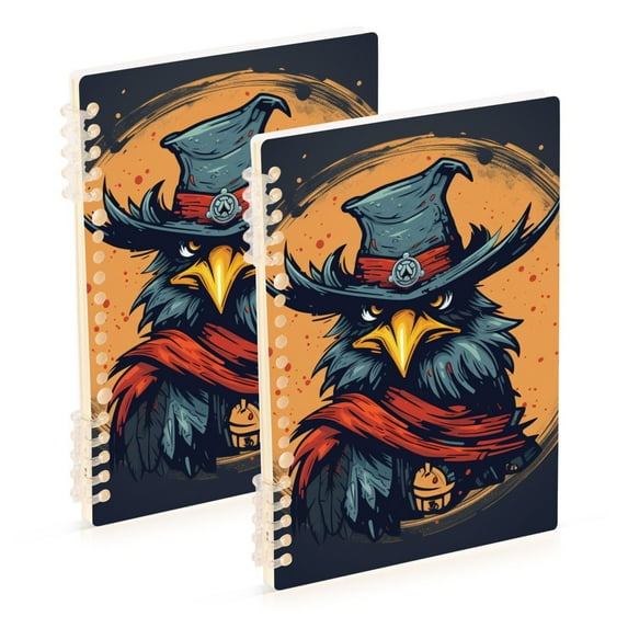 Eagle Hat Circle Ring Binder Notebook Journey Note Diary College Ruled Spiral Notebook Study Loose Leaf Paper A5 60 Pages