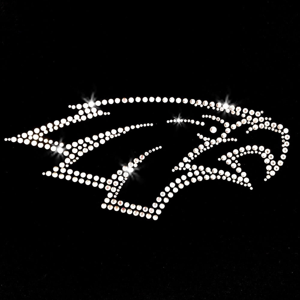 Eagle Hawk Sport Mascot Head Sparkly Iron-on Bling Clear Crystal ...