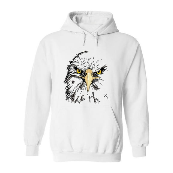 Eagle Head Frontal View Hoodie Men -Image by Shutterstock, Male 3X-Large