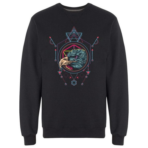 Eagle Head Sacred Geometry Style Sweatshirt Men -Image by Shutterstock, Male Large