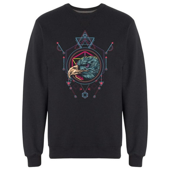 Eagle Head Sacred Geometry Style Sweatshirt Men -Image by Shutterstock, Male XX-Large
