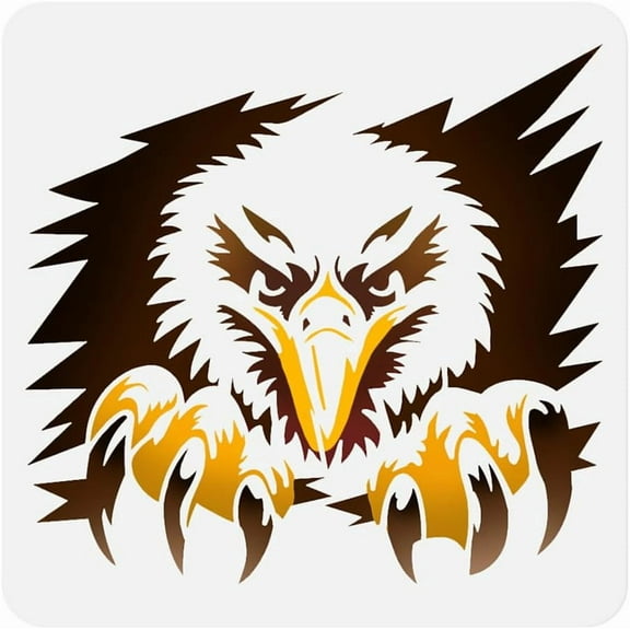 Eagle Head Stencil for Painting 11.8"x11.8"Reusable Eagle Claw Stencil Drawing Template Animal DIY Craft Paint Template for Wall Home Decor Wood Burning Card Canvas Journal Paper Fabric Plastic