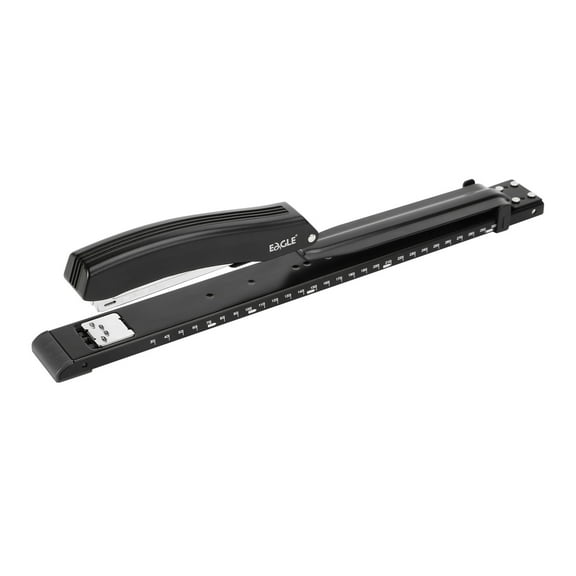 Eagle Heavy Duty Long Reach Stapler - 12-inch Reach, 10-Sheet Capacity for Booklets, Magazines, Pamphlets, and Large Documents