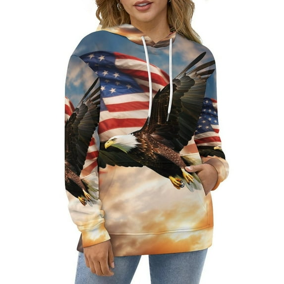 Eagle Hoodies Long Sleeve Casual Hoodie Winter Oversize Loose Hooded Sweatshirts