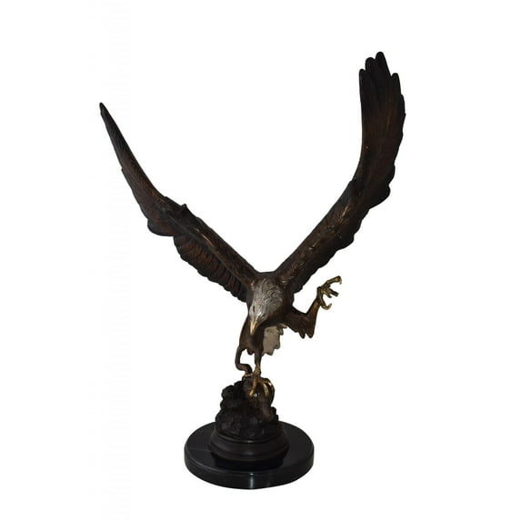 Eagle In Action Trying to Catch His Prey Bronze Statue Size: 17" x 10" x 23"H