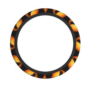 Eagle In Golden Light Neoprene Steering Wheel Cover, Stretchable Non-Slip Grip Protector, Universal Fit for Cars SUVs Trucks