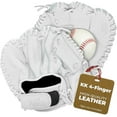 thumbnail image 1 of Eagle KK 4-Finger Baseball Training Glove -Durable Leather Infield Flat Mitt for Right & Left Handed Men & Women - Ideal for Infielders & Players - Perfect for Fielding Drills & Practice, White, 1 of 6