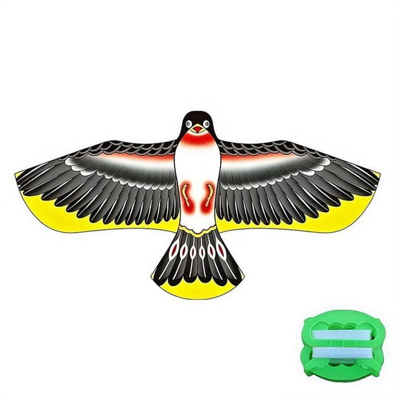 Eagle Kite, Grid Cloth Front Support Pole Design, Realistic Scarecrow Bird Repellent Eagle Kite for Yard Garden Pest Control