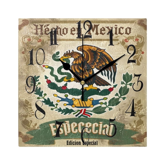 Eagle Kraft Paper Wall Clock Decorative Square Silent Non-Ticking Operated Clocks Aesthetic for Bedroom Living Room