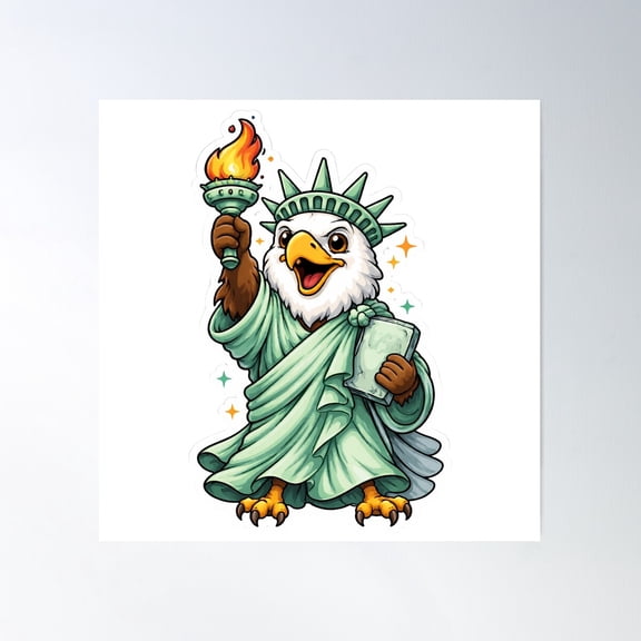 Eagle Liberty American Pride Wall Decor Unframed Paper Poster 8x10in