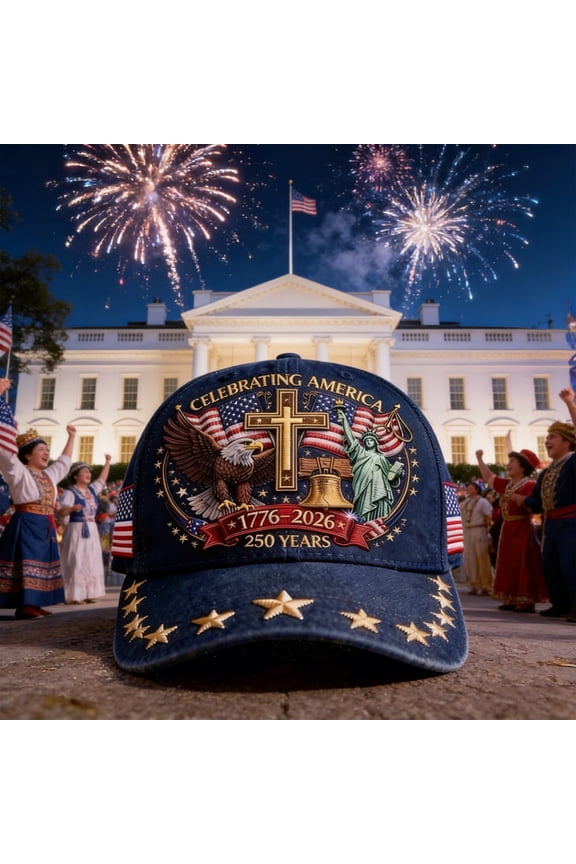 Eagle & Liberty & Cross, United States 250th Anniversary Hat,1776-2026 United States Eagle Patriotic Year Cap, Adjustable  Patriotic Hats 250 American Hat for Men Women