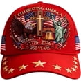 thumbnail image 1 of Eagle & Liberty & Cross, United States 250th Anniversary Hat – Adjustable Patriotic Baseball Cap for Men & Women, 1 of 10