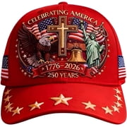 Eagle & Liberty & Cross, United States 250th Anniversary Hat   Adjustable Patriotic Baseball Cap for Men & Women